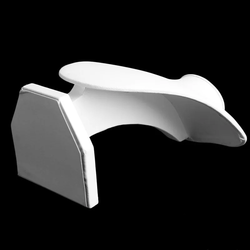 White Jewelry Bust Necklace Display Stand Trade Show Holder with Faux Leather