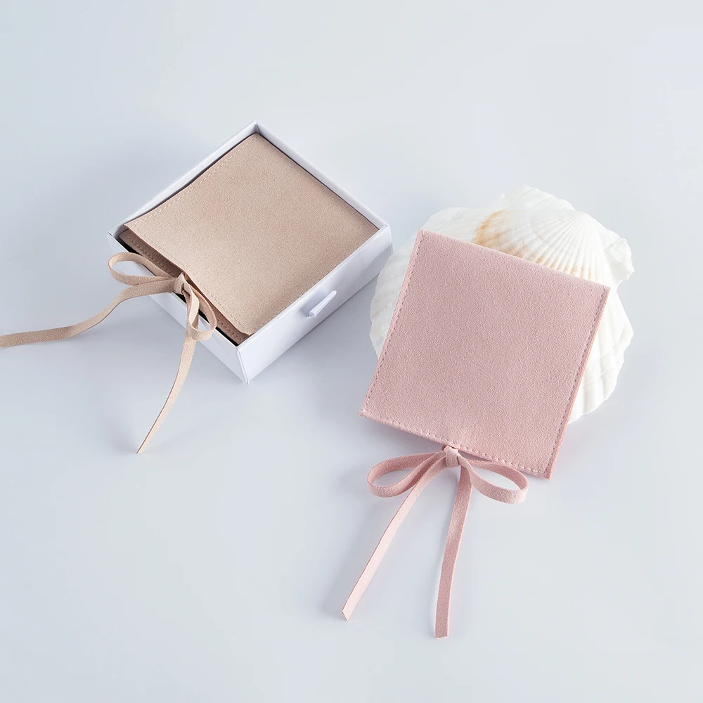 5Pcs Jewelry Microfiber Flap Bag 6x6cm 8x6cm 8x8cm 9x9cm Ring Earring Necklace Pendant Keychain Key Coin Bracelet Organizer Bags