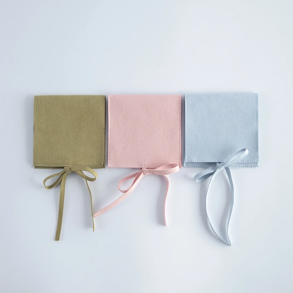 5Pcs Jewelry Microfiber Flap Bag 6x6cm 8x6cm 8x8cm 9x9cm Ring Earring Necklace Pendant Keychain Key Coin Bracelet Organizer Bags