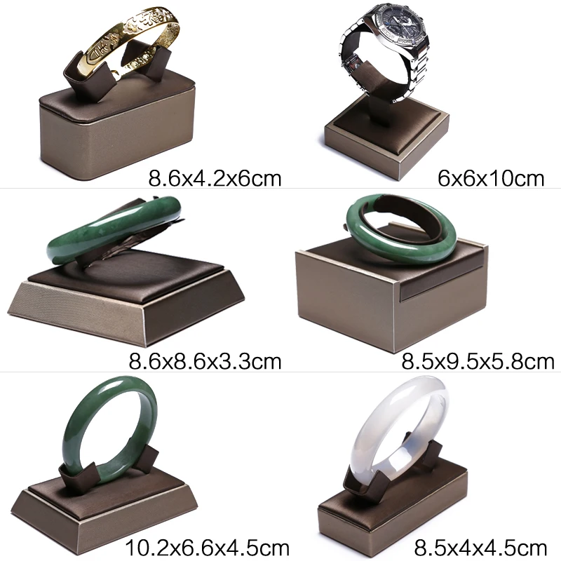 Brown PU Ring Earrings Pendant Necklace Jewelry Display Stand Set Tray Bangle Bracelet Storage Case Holder Organizer Kit