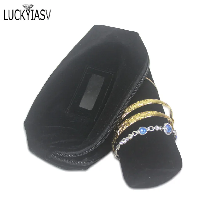 Velvet Jewelry Roll Bag for Bracelet Bangles Watches Great Jewelry Organizer for Travel Mini Storage Jewellery Bag