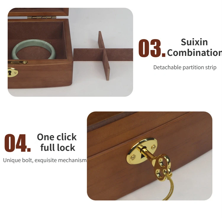New Wood Jewelry Storage Box Display Earring Rings Box Jewelry Organizer Box Luxury Jewelry Gift Packaging Box Bracelet Package