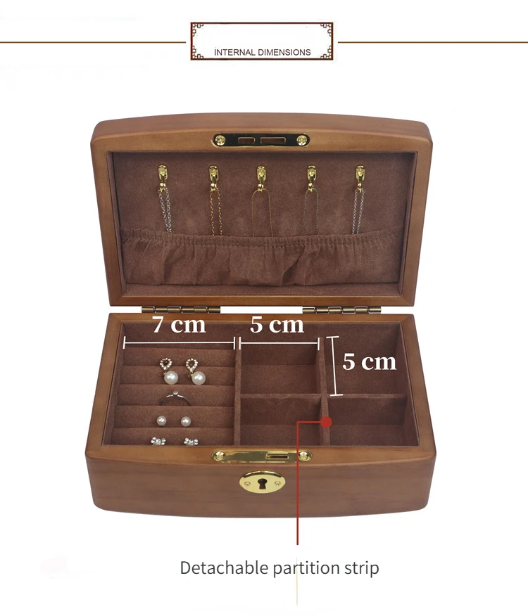 New Wood Jewelry Storage Box Display Earring Rings Box Jewelry Organizer Box Luxury Jewelry Gift Packaging Box Bracelet Package