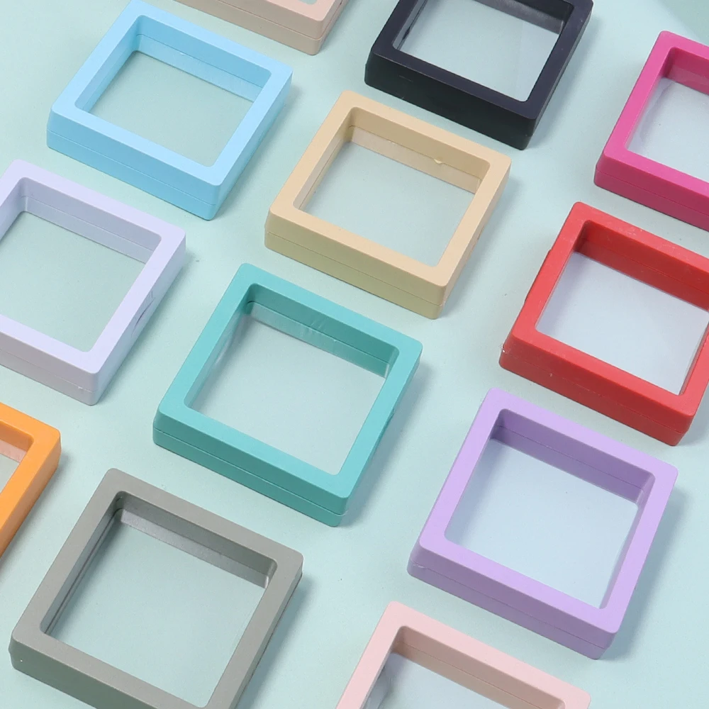 1Pc/Lot PE Film Jewelry Storage Box 3D Floating Display Case for Rings Earrings Necklace Brooch Wedding Gift Jewelry Organizer