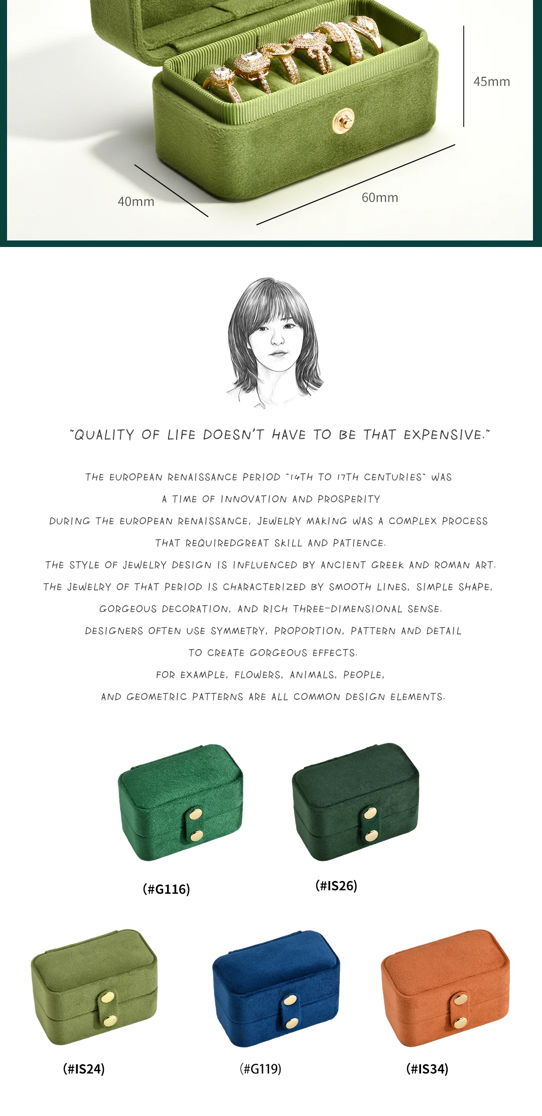 Factory Discounts Sale Velvet Vintage Ring Travel Custom Kawaii Women Girl Portable Jewelry Box With Logo Gift Packaging Pink