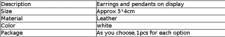 Jewelry Display Small Piece Of Beige White Brushed Leather Earrings Pendant Necklace Collection Jewelry Display Props 5*4cm