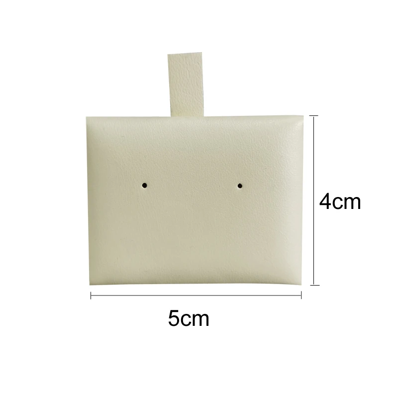 Jewelry Display Small Piece Of Beige White Brushed Leather Earrings Pendant Necklace Collection Jewelry Display Props 5*4cm