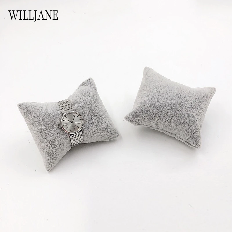 Wholesale Jewelry Pillow Stand Velvet PU Leather Holder Organizer Bracelet Case Bangle Anklet Watch Display Photography Cushion