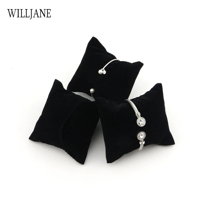 Wholesale Jewelry Pillow Stand Velvet PU Leather Holder Organizer Bracelet Case Bangle Anklet Watch Display Photography Cushion