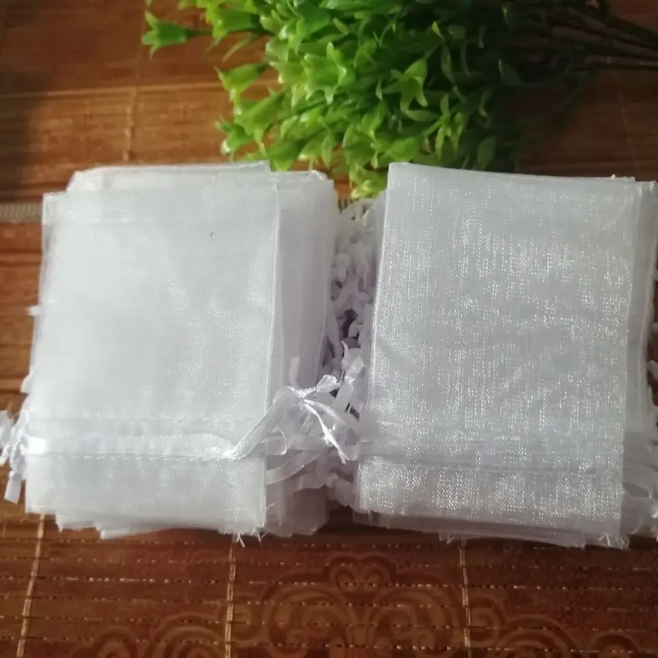 Hot 100pcs/Lot 5x7 7x9 9x12 10x15 Jewelry Drawstring Bags Organza Packaging Bags Wedding Christmas Birthday Gift Packing Pouces