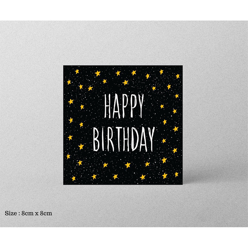 30pcs 8x8cm Pink Cartoon Square Happy Birthday Thank You Card For Small Businesses Gift Box Greeting Decoration Packaging Supply