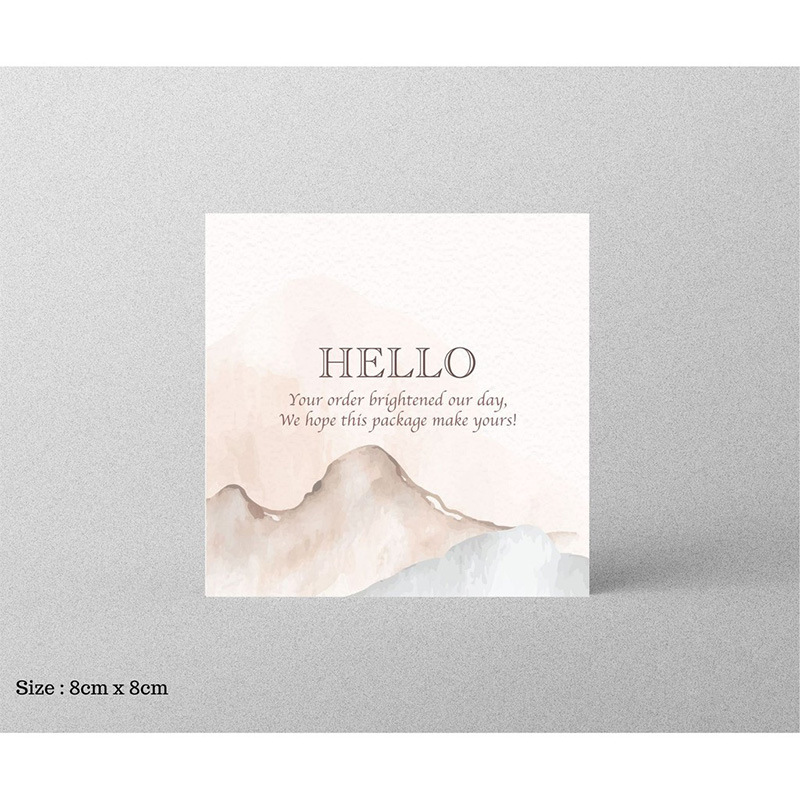 30pcs 8x8cm Pink Cartoon Square Happy Birthday Thank You Card For Small Businesses Gift Box Greeting Decoration Packaging Supply