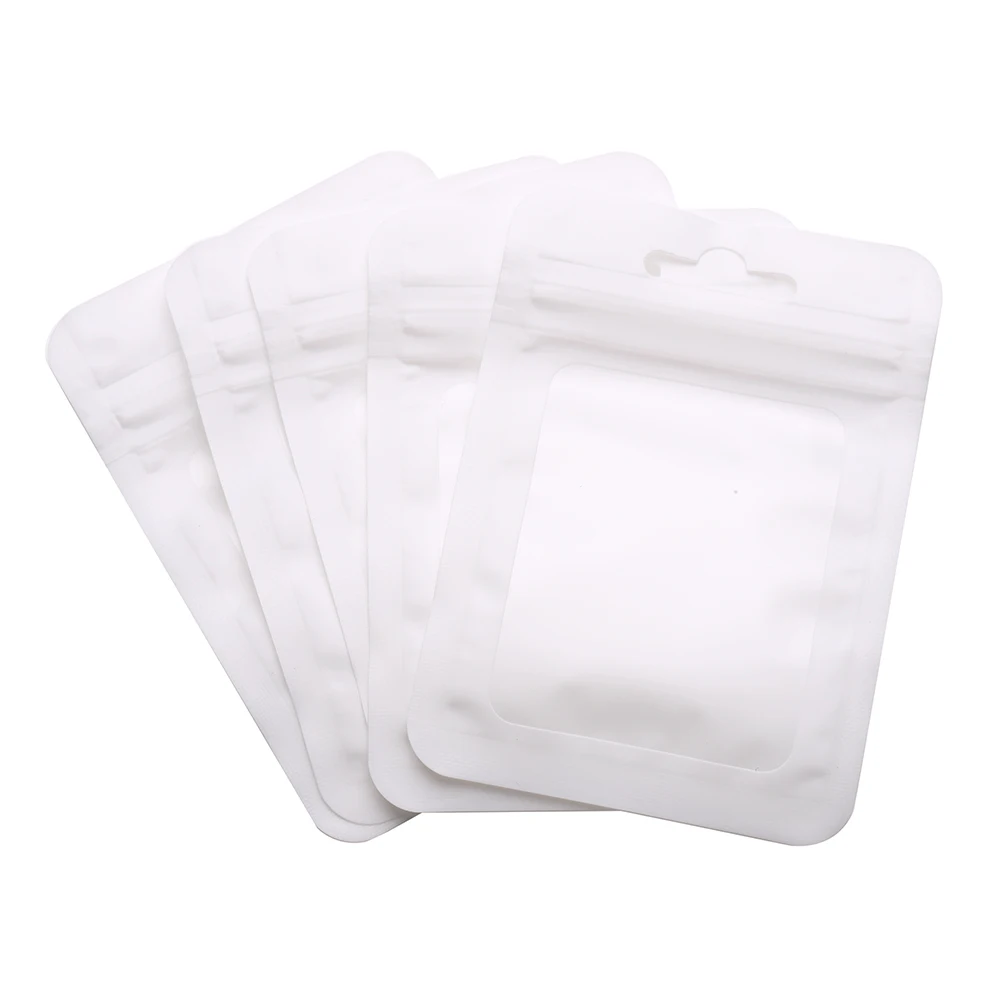 50pcs Colorful Mylar Bags Resealable Ziplock Holographic Bags with Clear Window for Jewelry Display Packaging Self Sealing Pouch