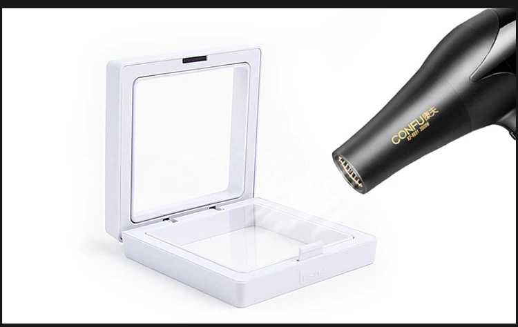 PE Film Brooch Coin Gems Jewelry Storage Box Dustproof Exhibition Decoration Suspended Floating Ring Earrings Display Rack Case