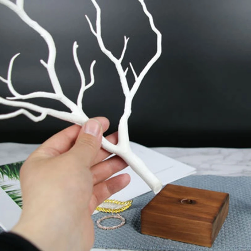 Jewelry Stand Tree Small Jewelry Holder Necklace Holder Rack Display Tower with Wooden Base for Earring Dropship