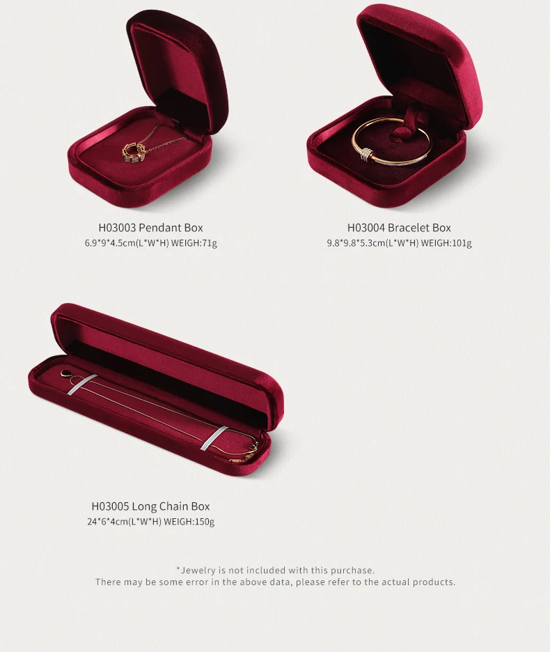 Yinbeini Wedding Ring Box Velvet Jewelry Box Collection Bracelet Necklace Pendant Storage Case Jewelry Display Organizer H030