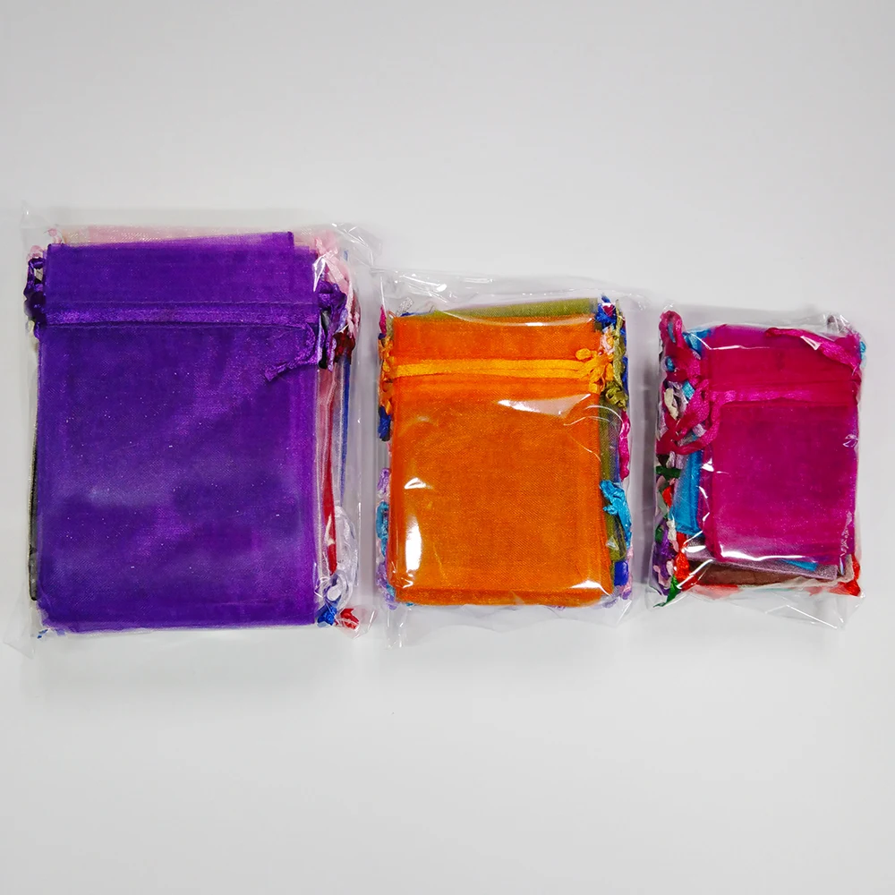 50pcs 7x9 9x12 10x15 13x18 CM Organza Bags Gift Bag Jewelry Packaging Bags Wedding Party Decoration Drawable Bags Gift Pouches