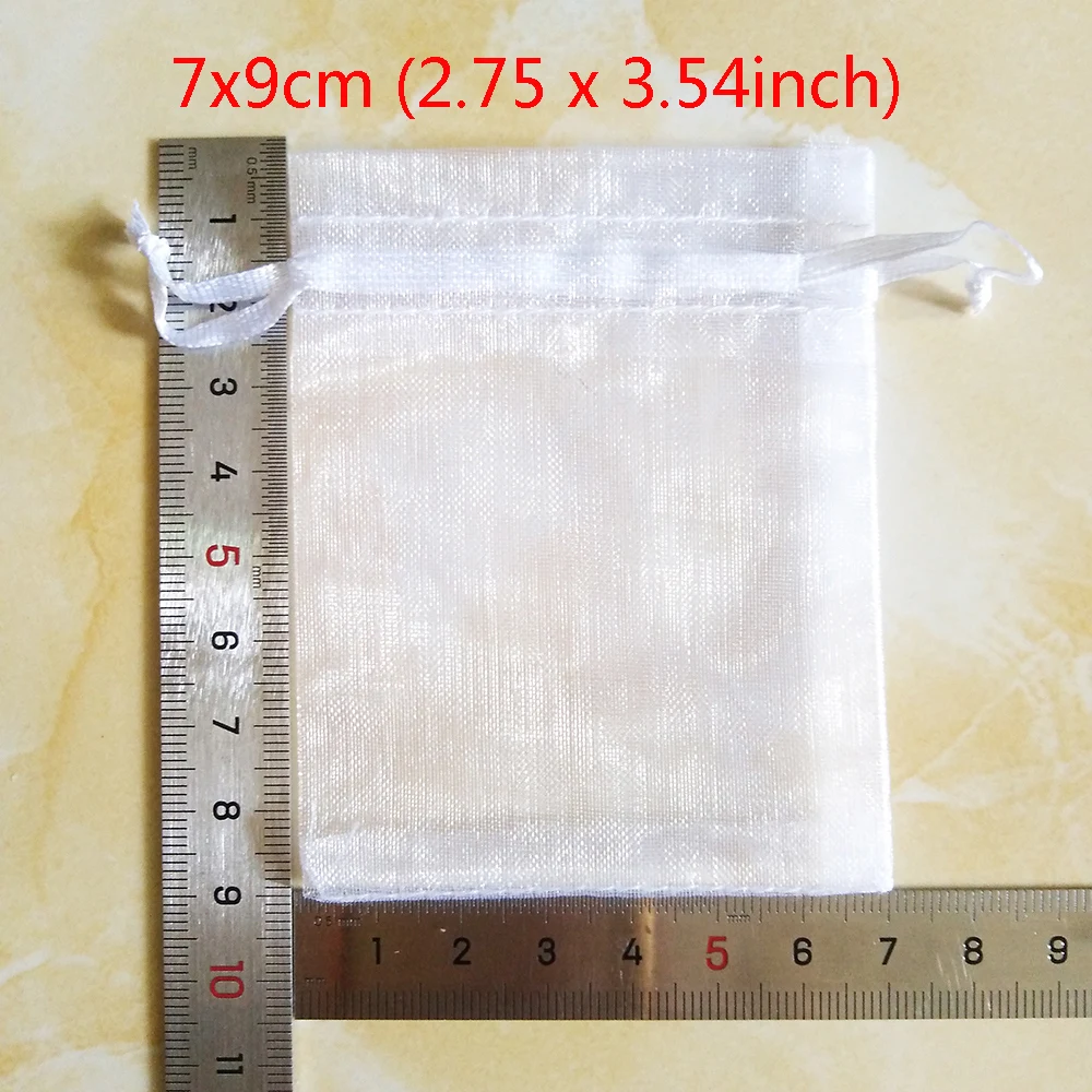 50pcs 7x9 9x12 10x15 13x18 CM Organza Bags Gift Bag Jewelry Packaging Bags Wedding Party Decoration Drawable Bags Gift Pouches