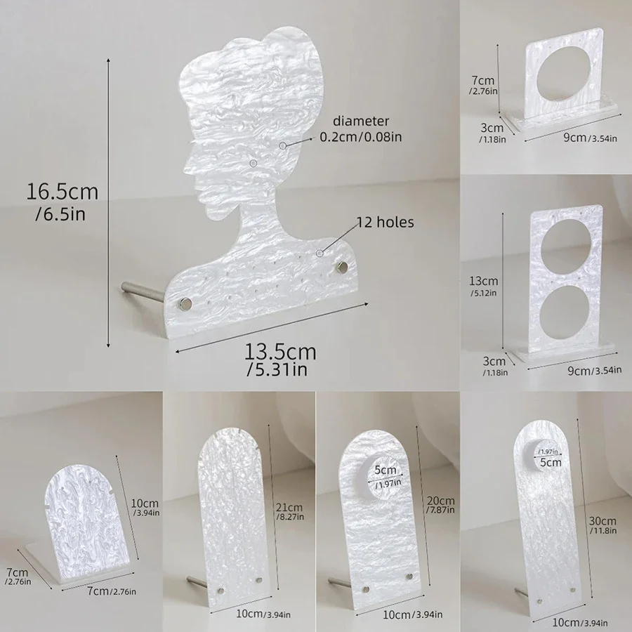 Acrylic White Mannequin Necklace Jewelry Pendant Display Stand Holder Show Decorate Jewelry Set Display Shelf Earring Organizer