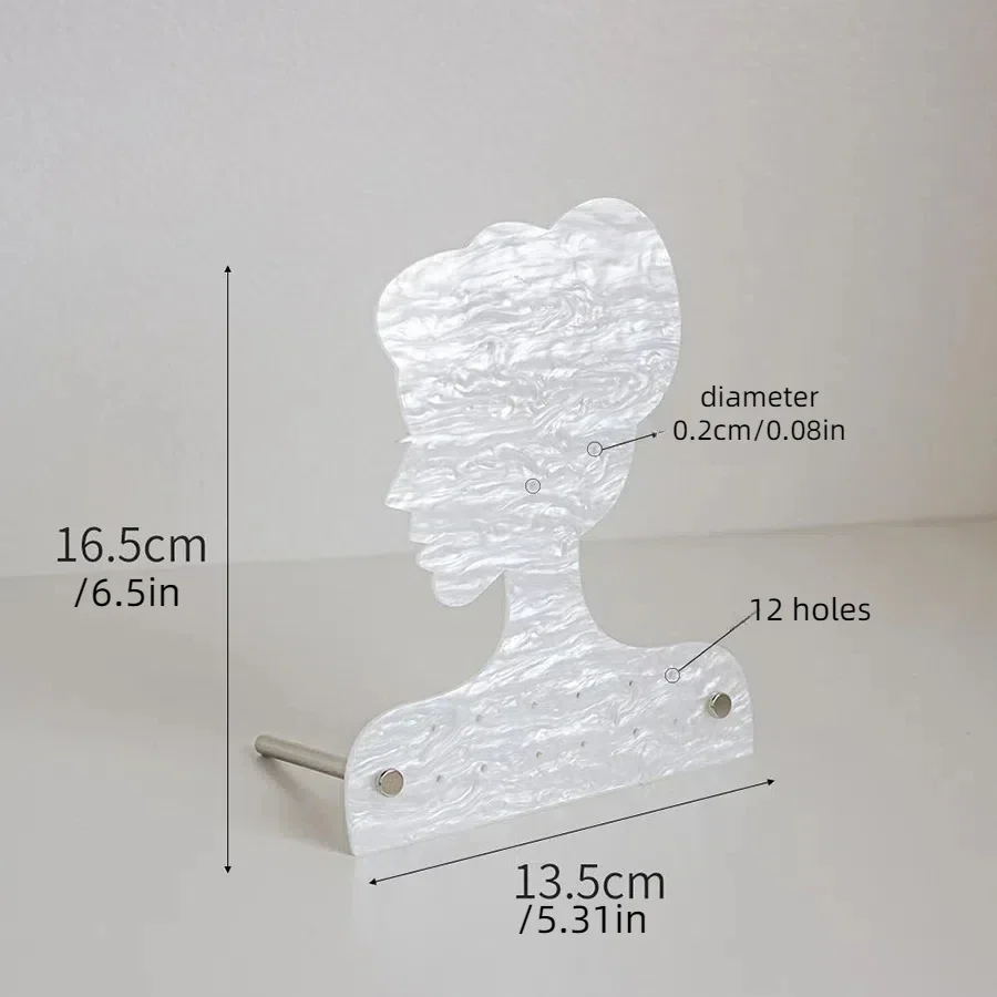 Acrylic White Mannequin Necklace Jewelry Pendant Display Stand Holder Show Decorate Jewelry Set Display Shelf Earring Organizer