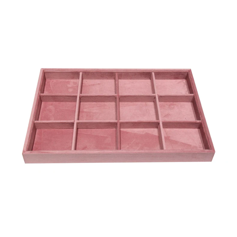 Pink Velvet Ring Tray Jewelry Organizer Necklace Earrings Pendant Storage Rack Jewelry Display Tray Watch Holder 35*24Cm