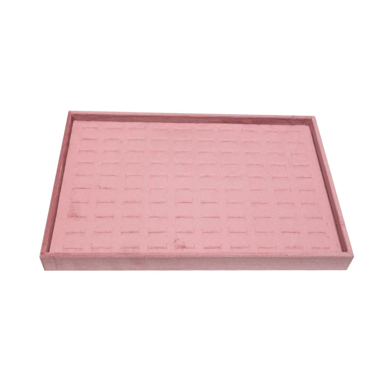 Pink Velvet Ring Tray Jewelry Organizer Necklace Earrings Pendant Storage Rack Jewelry Display Tray Watch Holder 35*24Cm