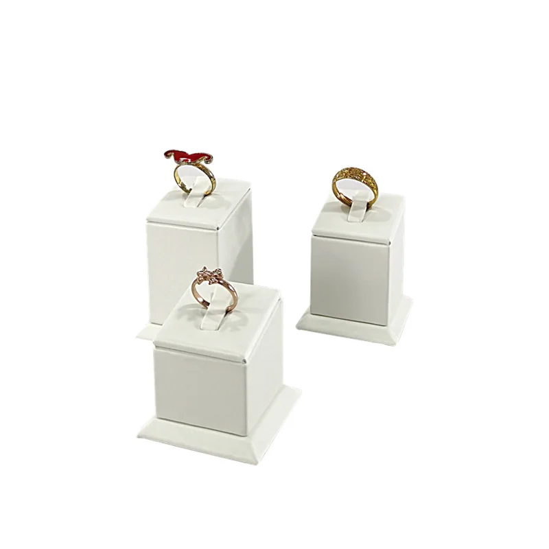 Earrings Rings Display Organizer Exhibitors Jewelry Props White Brushed Leather Jewelry Rack Ear Stud Storage Holder