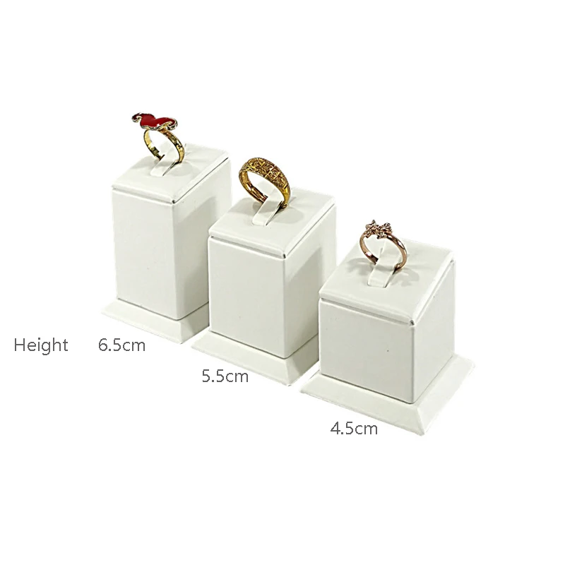 Earrings Rings Display Organizer Exhibitors Jewelry Props White Brushed Leather Jewelry Rack Ear Stud Storage Holder