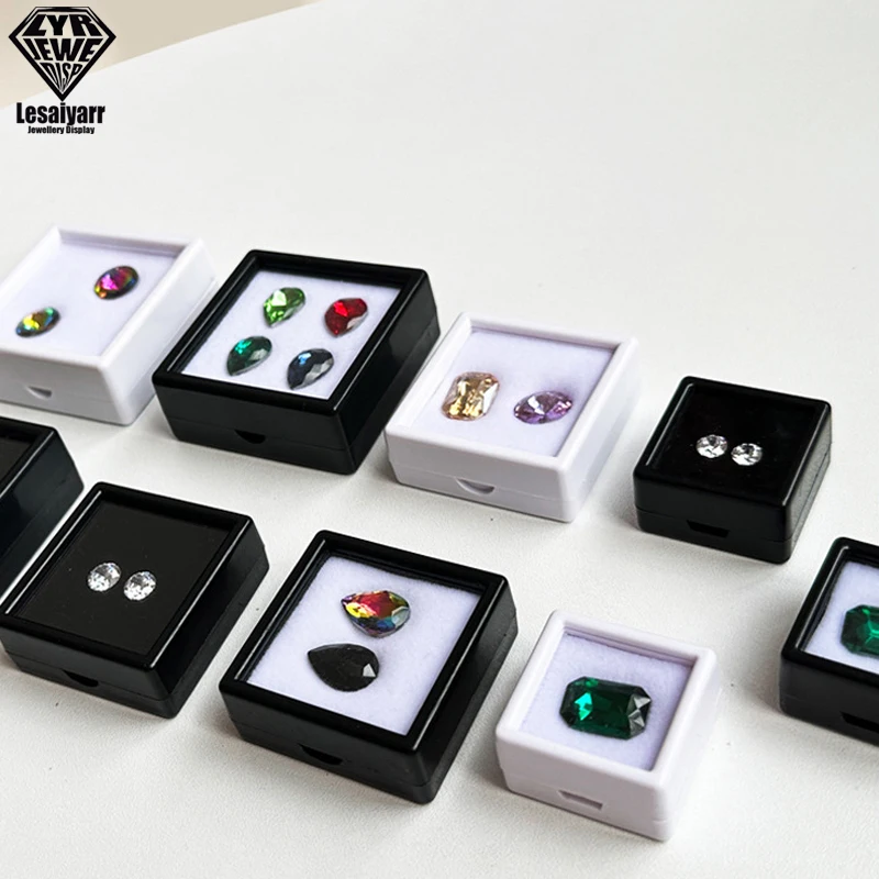 Wholesale 70x 3cm Gem Display Storage Box Gemstones Packaging Container Loose Diamond Pendant Organizer Transparent Glass Lid