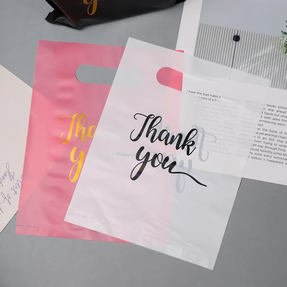 20Pcs/lot Thank You Gift Bags Wedding Birthday Guest Gift Wrap Plastic DIY Jewelry Bags Small Business Candy Packaging