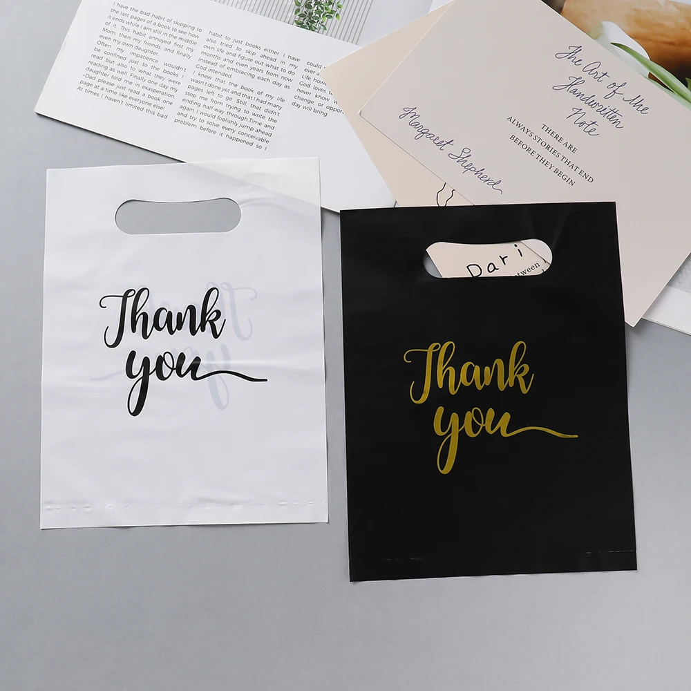 20Pcs/lot Thank You Gift Bags Wedding Birthday Guest Gift Wrap Plastic DIY Jewelry Bags Small Business Candy Packaging