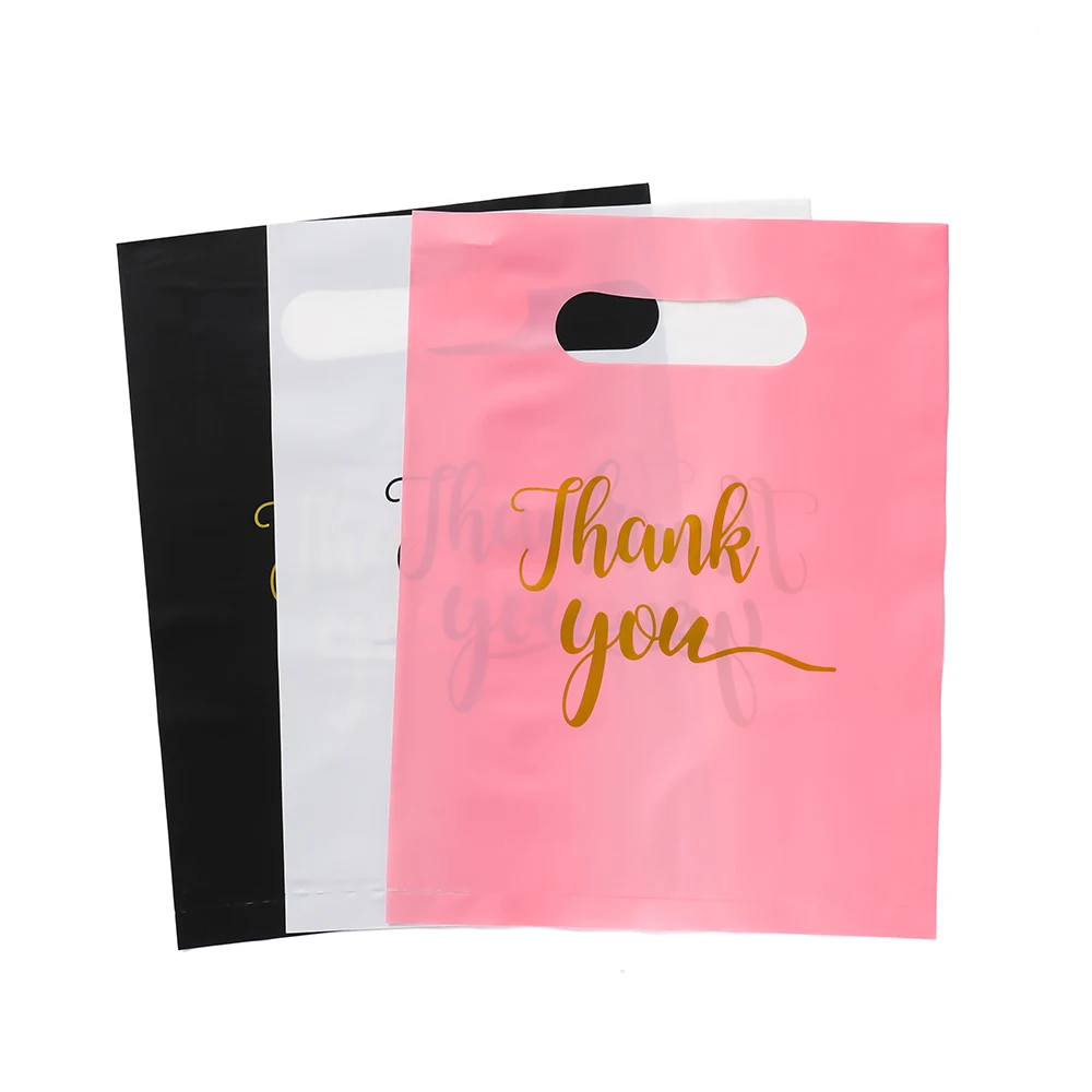 20Pcs/lot Thank You Gift Bags Wedding Birthday Guest Gift Wrap Plastic DIY Jewelry Bags Small Business Candy Packaging