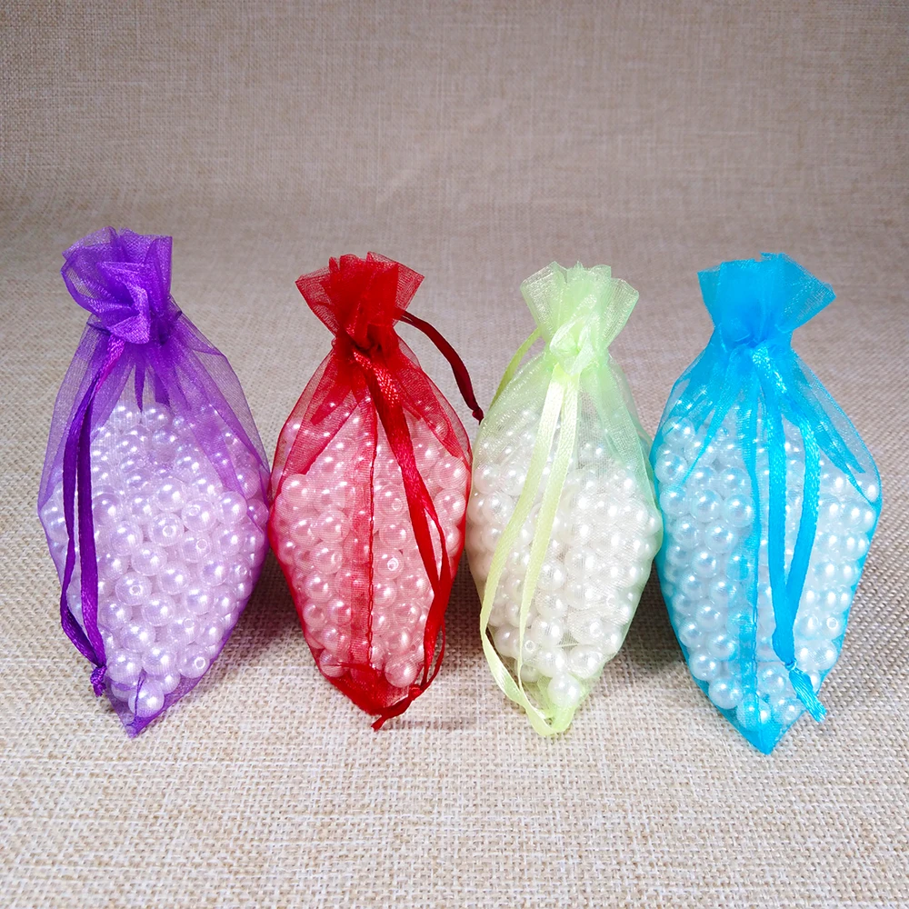 100pcs Jewelry Gift Bag 7x9 9x12 10x15 13x18cm Jewelry Packaging Organza Bags Favor Wedding Party Christmas Gift Bags