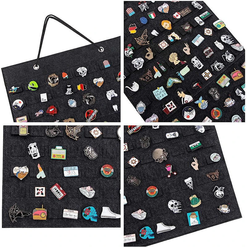 170Pairs Wall Hanging Brooch Display Stand Felt Enamel Pin Badge Button Collection Storage Holder Jewelry Earring Organizer Bag
