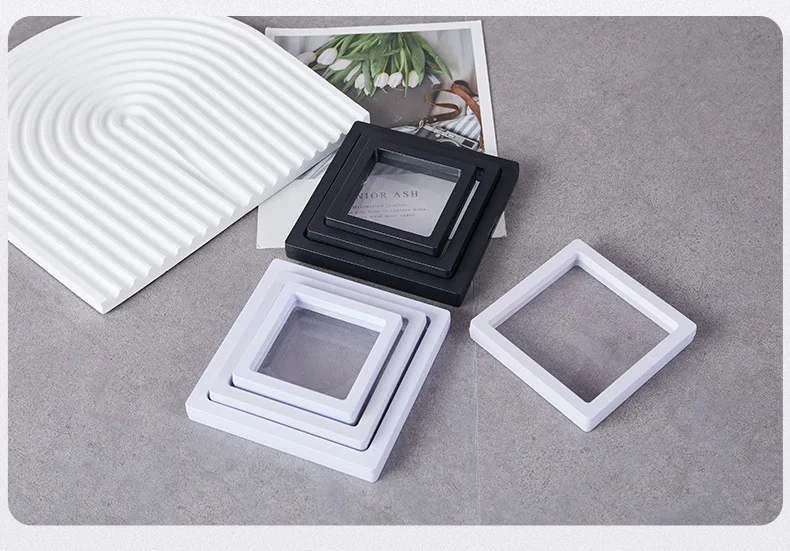 Thinner Transparent PE Film Suspension Box Jewelry 3D Floating Frame Display Case Antioxidant Storage Box for Coin Medallions