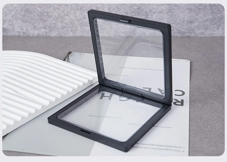 Thinner Transparent PE Film Suspension Box Jewelry 3D Floating Frame Display Case Antioxidant Storage Box for Coin Medallions