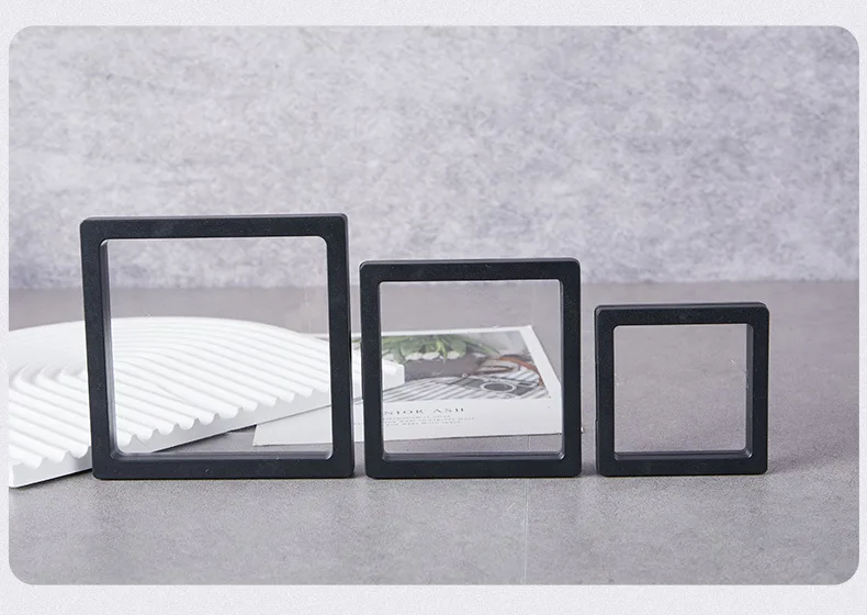 Thinner Transparent PE Film Suspension Box Jewelry 3D Floating Frame Display Case Antioxidant Storage Box for Coin Medallions