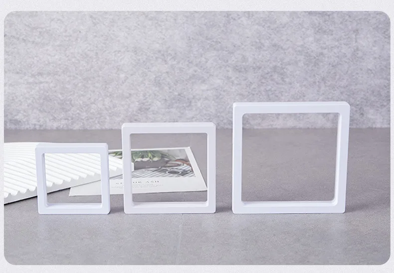 Thinner Transparent PE Film Suspension Box Jewelry 3D Floating Frame Display Case Antioxidant Storage Box for Coin Medallions