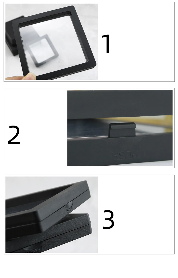 Thinner Transparent PE Film Suspension Box Jewelry 3D Floating Frame Display Case Antioxidant Storage Box for Coin Medallions