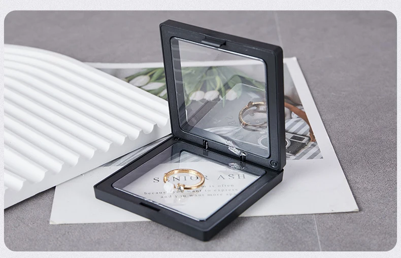 Thinner Transparent PE Film Suspension Box Jewelry 3D Floating Frame Display Case Antioxidant Storage Box for Coin Medallions