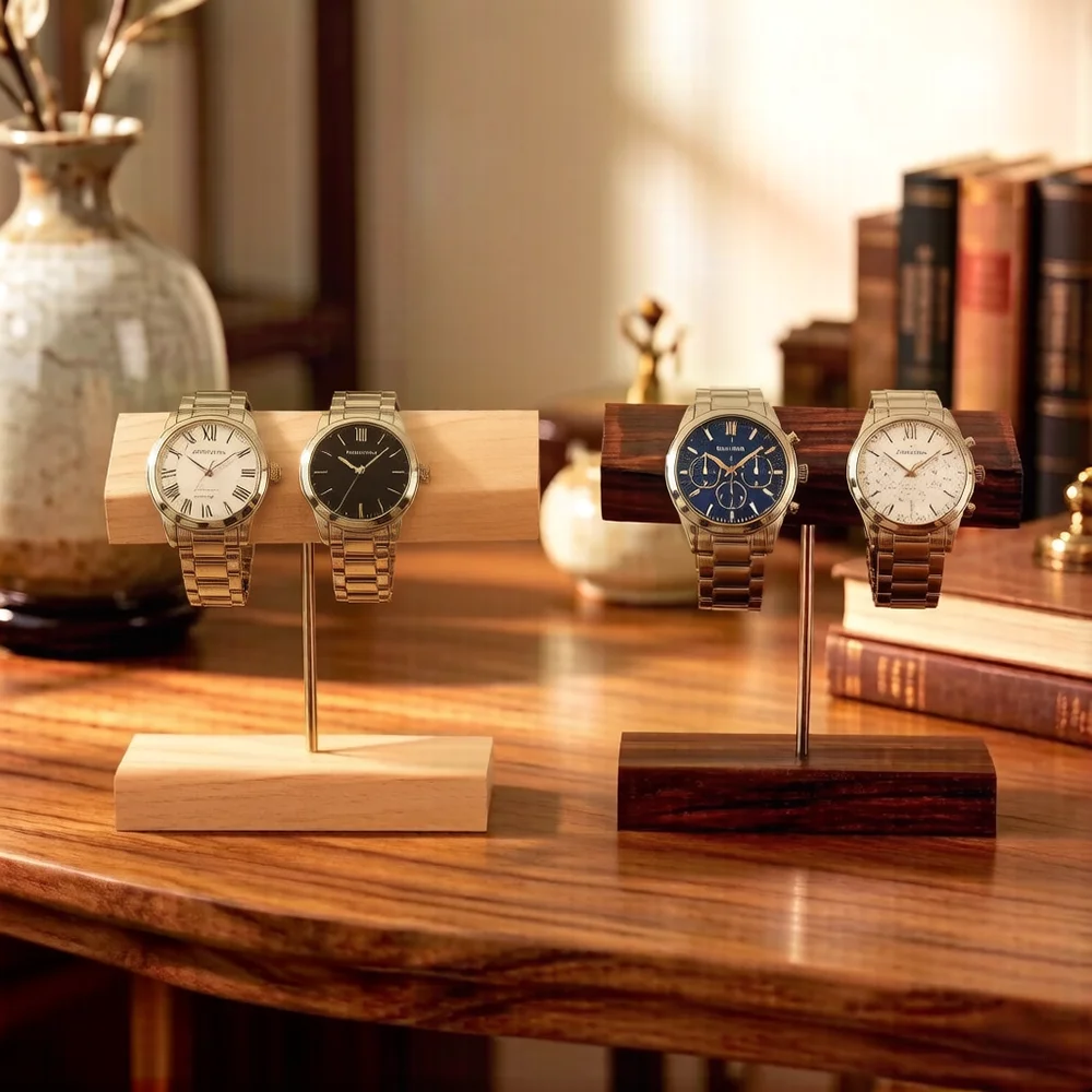 Wooden Jewelry Display Stand Walnut Bracelet Storage Rack Watch Holder Organizer Walnut Props