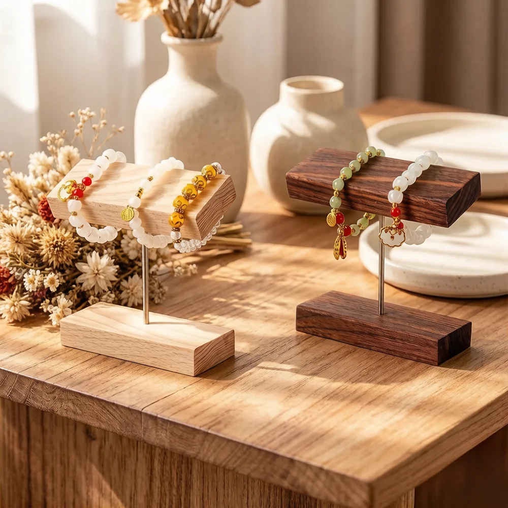 Wooden Jewelry Display Stand Walnut Bracelet Storage Rack Watch Holder Organizer Walnut Props