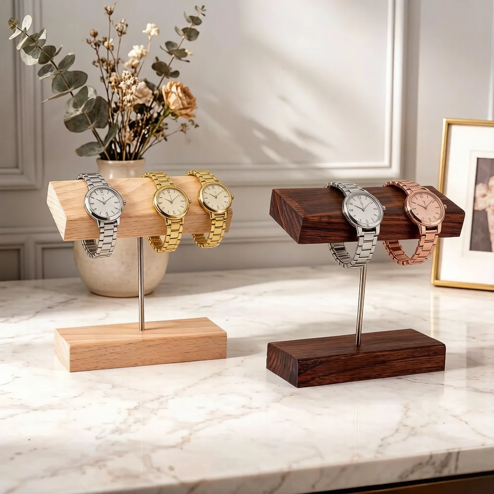 Wooden Jewelry Display Stand Walnut Bracelet Storage Rack Watch Holder Organizer Walnut Props