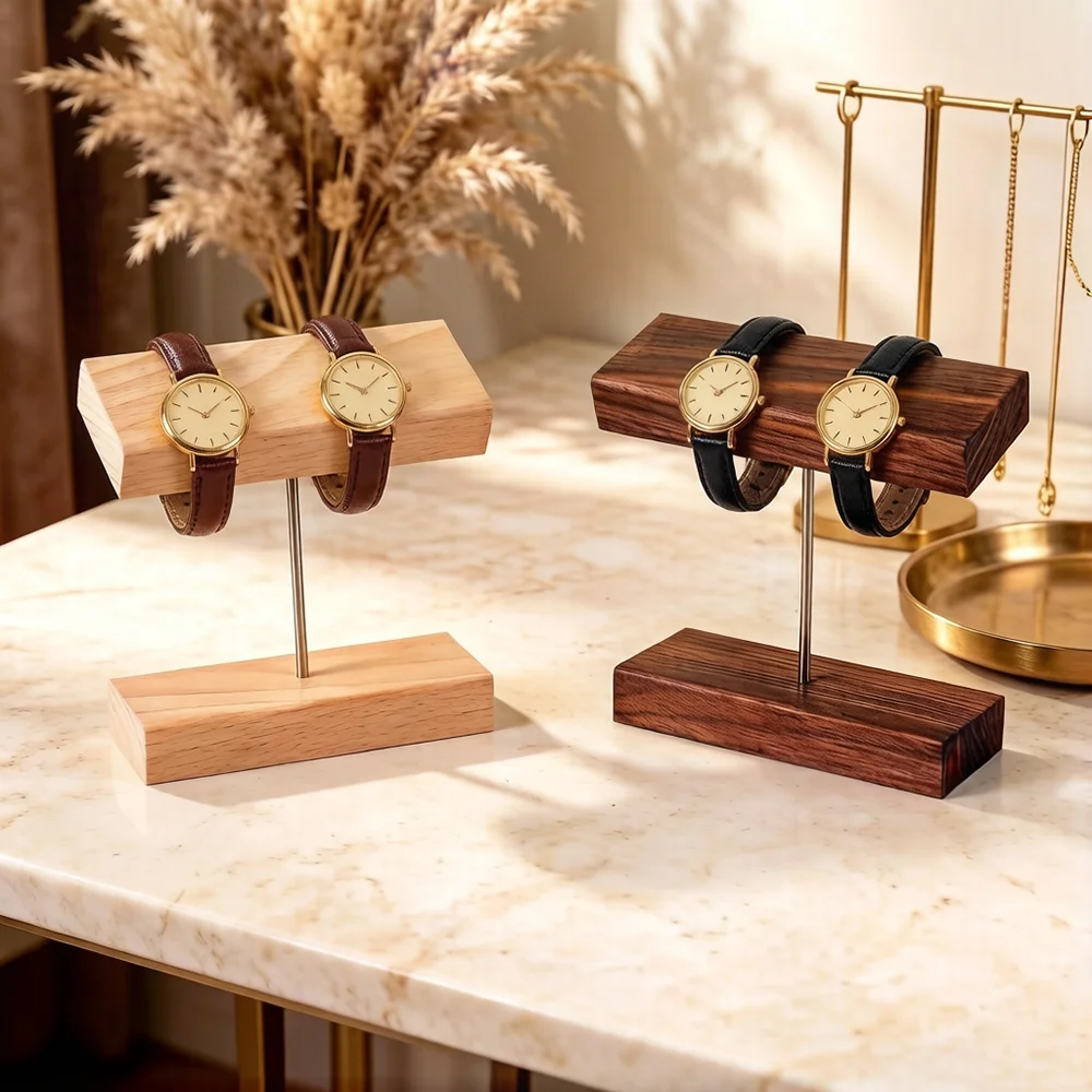 Wooden Jewelry Display Stand Walnut Bracelet Storage Rack Watch Holder Organizer Walnut Props