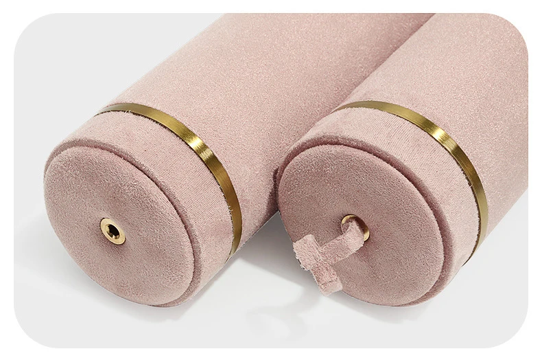 Pink Fabric Jewelry Display Stand Metal Rack Jewelry Exhibition Earrings Necklace Display Props Set Model Showcase