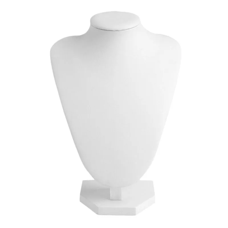 Necklace Chain Jewelry Bust Display Holder Stand Mannequin Necklace Bust Jewelry Bust Stand with Faux Leather for Women