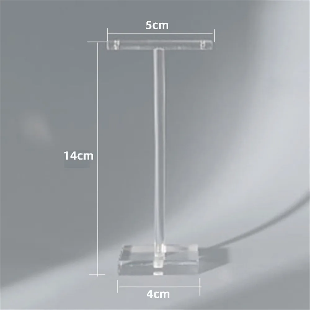 T-shaped Earrings Jewelry Display Stand Holder Acrylic Transparent Necklace Ring Stud Showcase Jewelry Counter Shooting Props