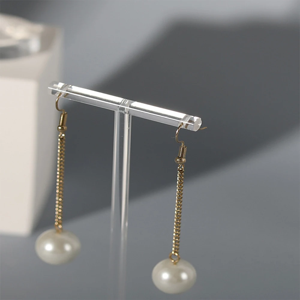 T-shaped Earrings Jewelry Display Stand Holder Acrylic Transparent Necklace Ring Stud Showcase Jewelry Counter Shooting Props