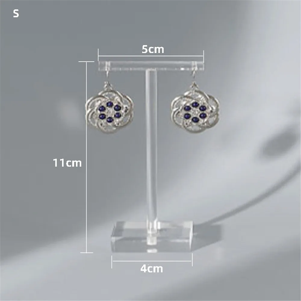 T-shaped Earrings Jewelry Display Stand Holder Acrylic Transparent Necklace Ring Stud Showcase Jewelry Counter Shooting Props
