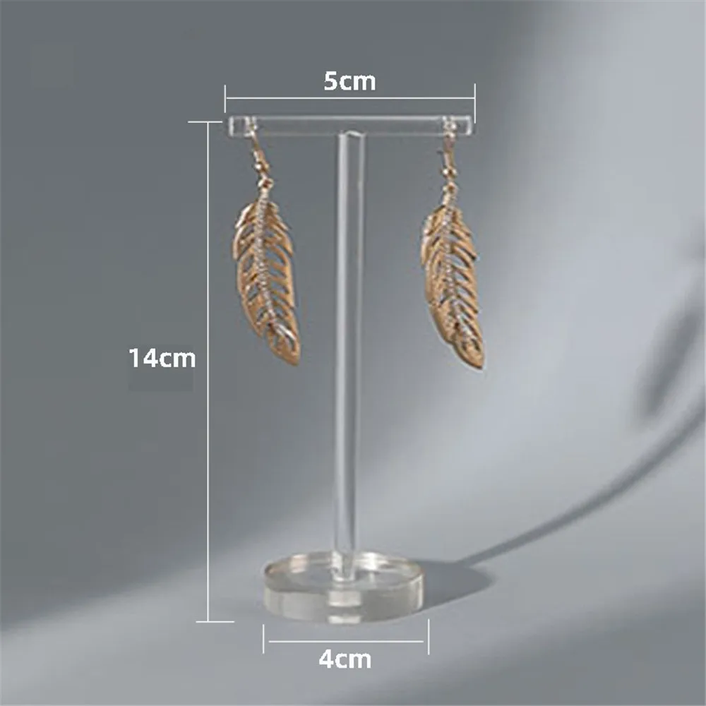T-shaped Earrings Jewelry Display Stand Holder Acrylic Transparent Necklace Ring Stud Showcase Jewelry Counter Shooting Props
